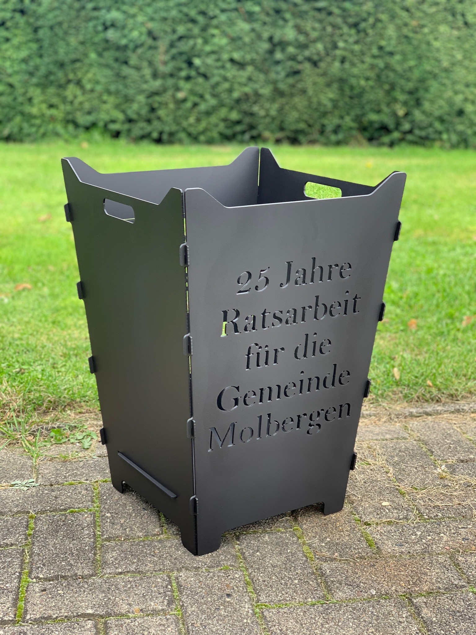 Feuerkorb Feuertonne 25 Jahre Ratsarbeit Gemiende Molber Jubileaum