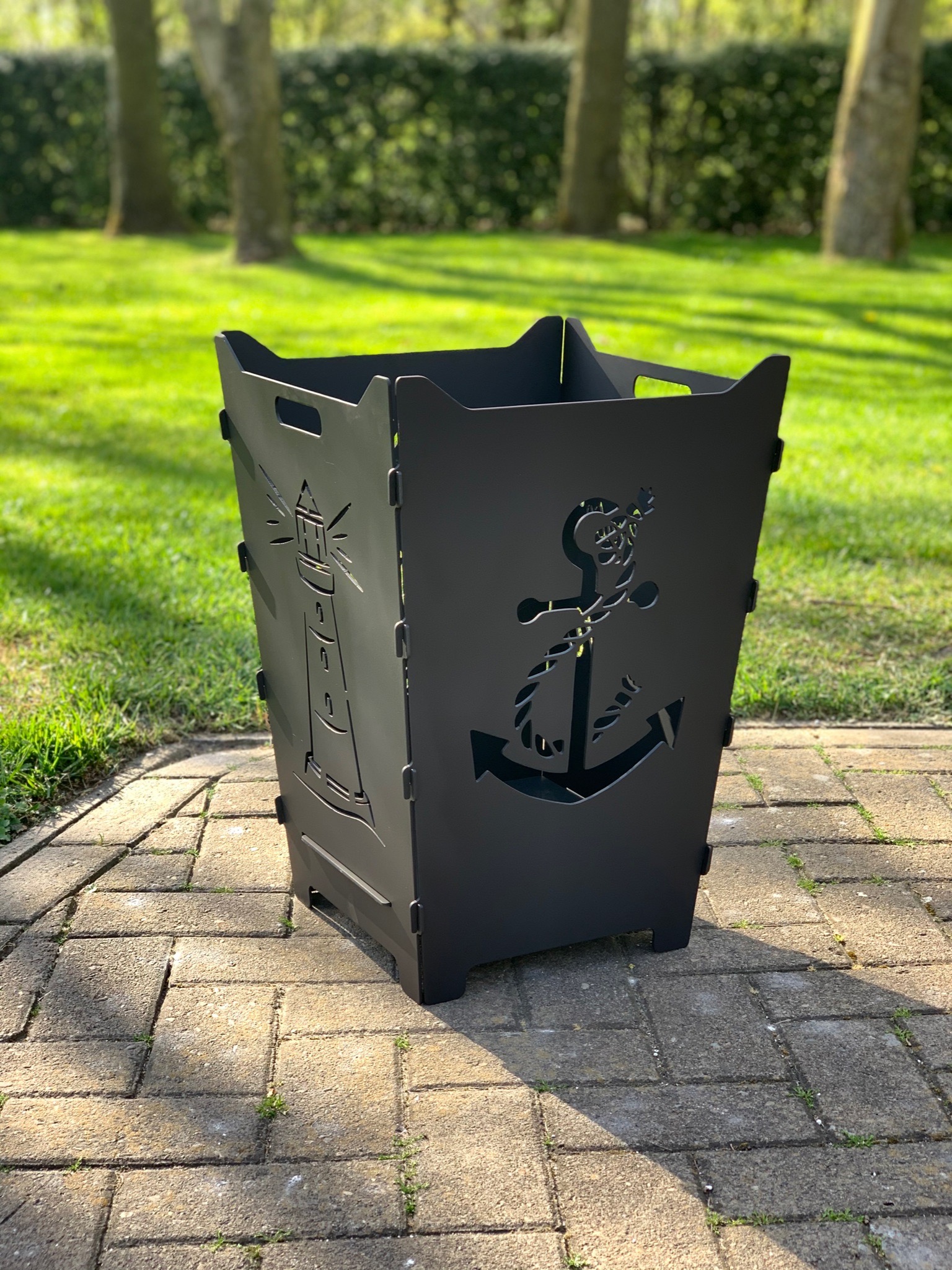 Feuerkorb Feuertonne Anker Leuchtturm Meer