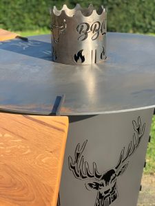 Feuerkorb Feuertonne Grillplatte Wokaufsatz BBQ Bulle2