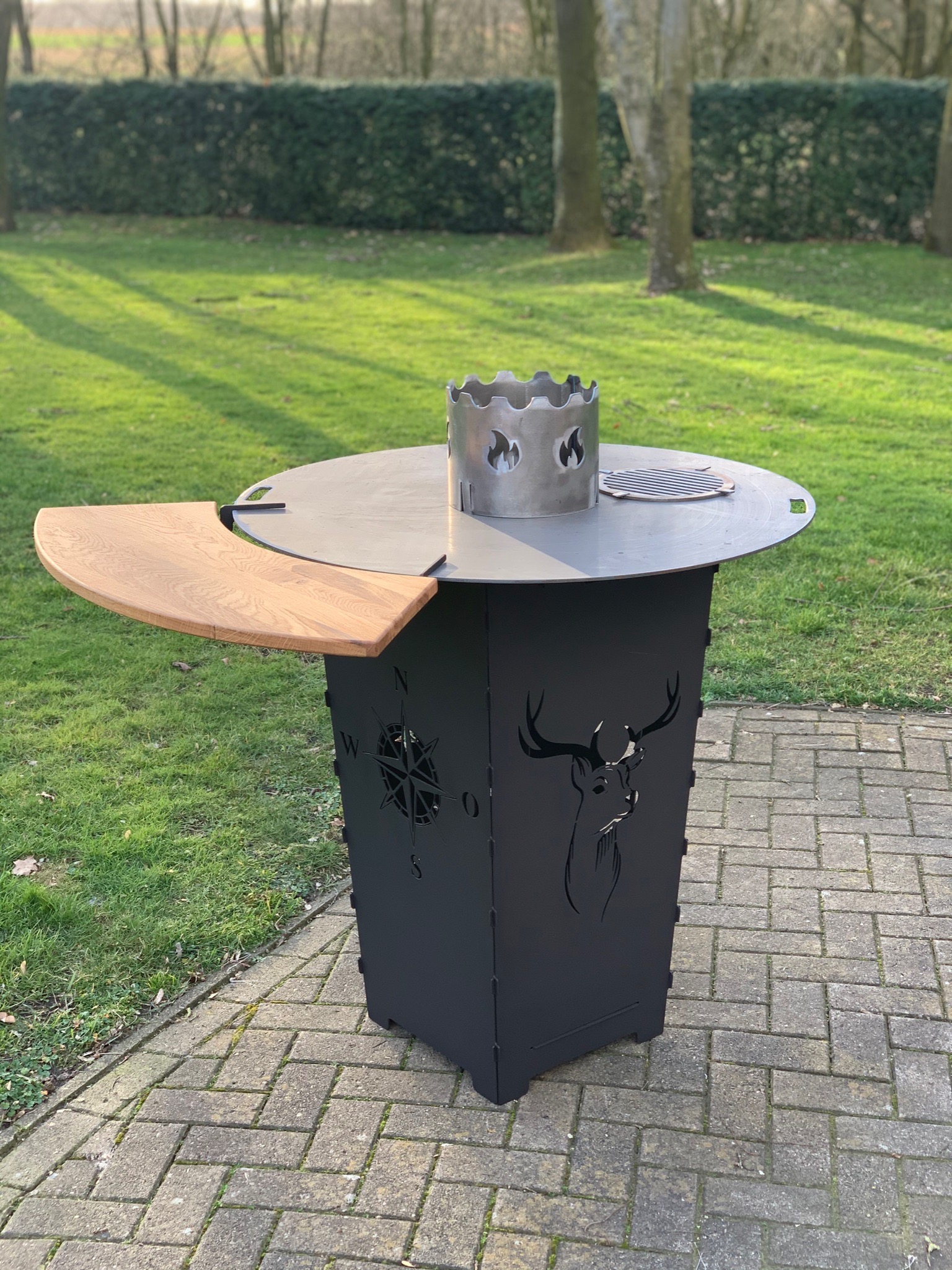 Feuerkorb Feuertonne Grillplatte Wokaufsatz Feuer Einstecktisch1