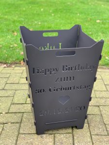 Feuerkorb Feuertonne Happy Birthday