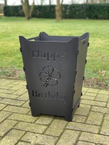 Feuerkorb Feuertonne Happy Birthday Kleeblatt