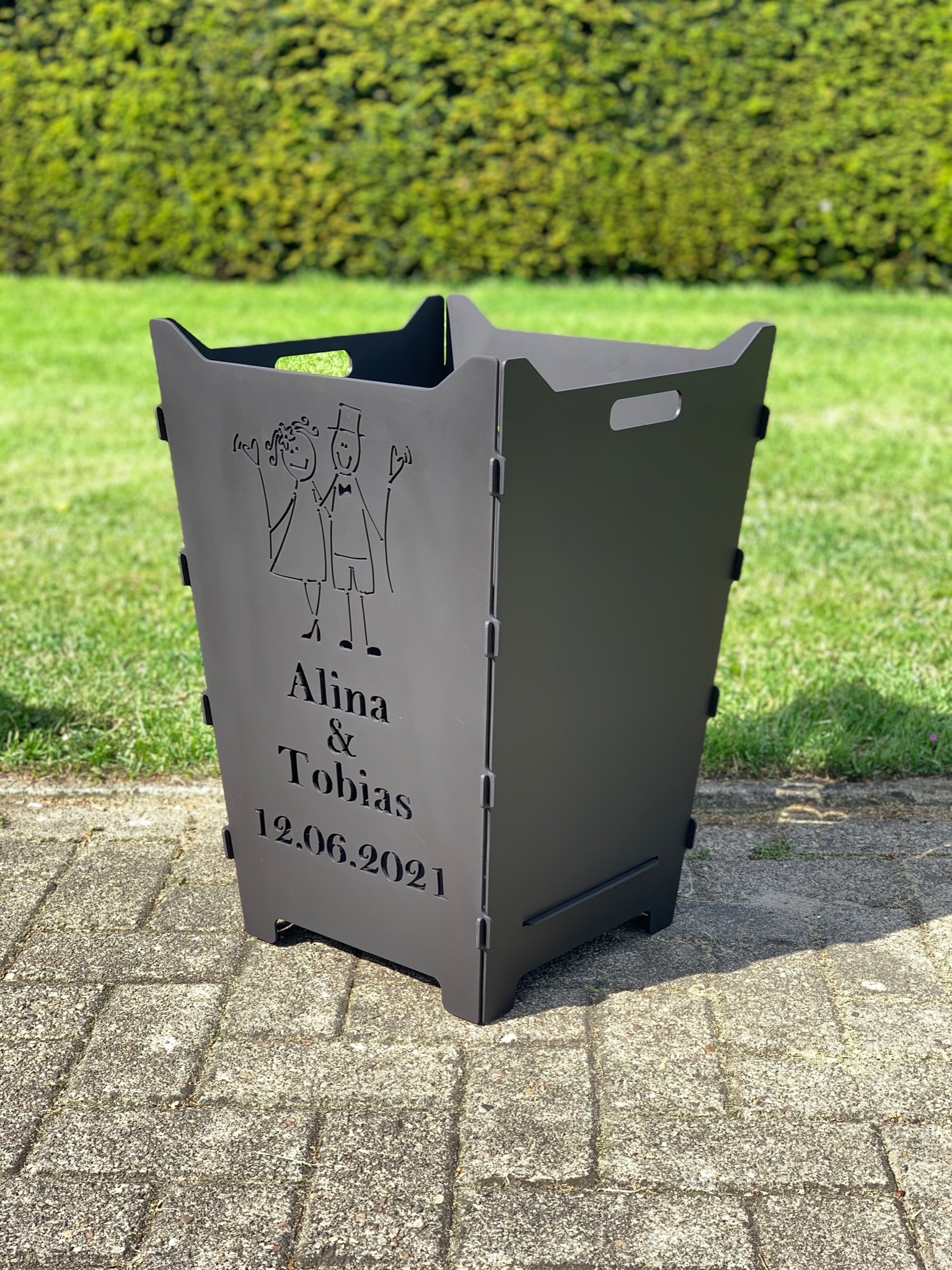 Feuerkorb Feuertonne Hochzeit Trauung Ehepaar2