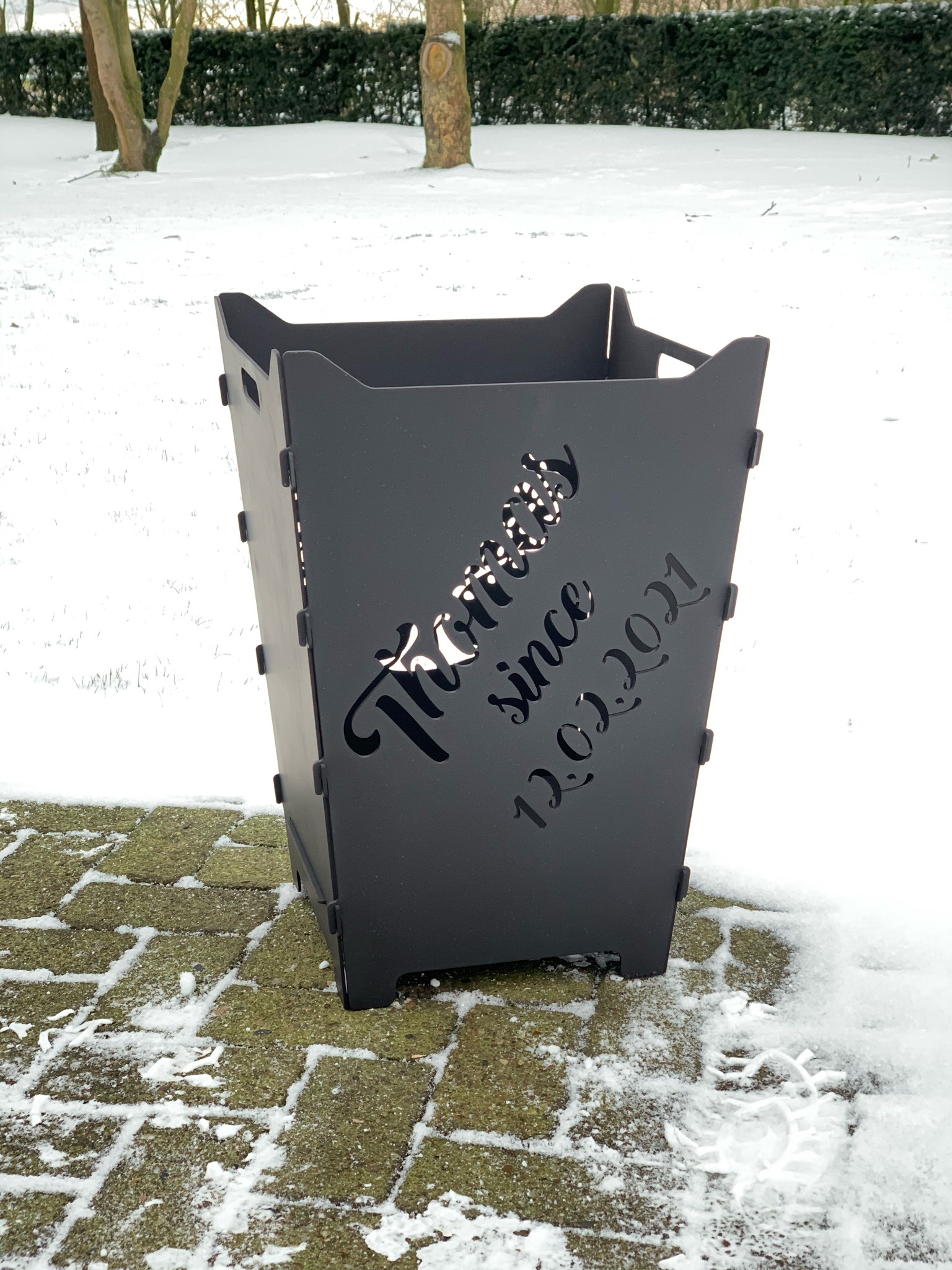 Feuerkorb Feuertonne Hochzeit Trauung Familienname since