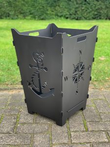 Feuerkorb Feuertonne Kompass Windrose Anker