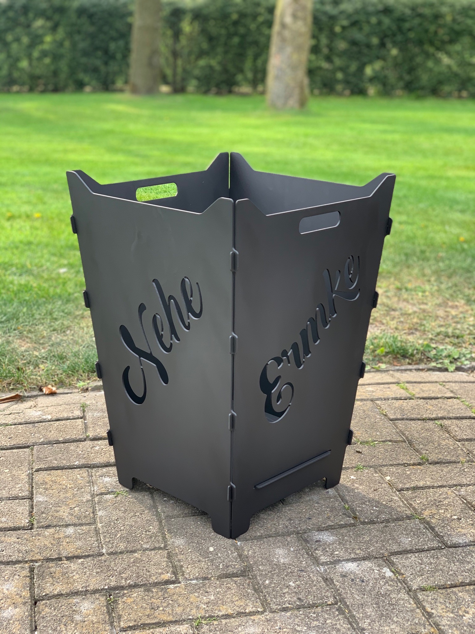 Feuerkorb Feuertonne Schreibschrift Familie4