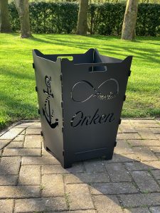 Feuerkorb Feuertonne Schreibschrift Unendlichkeitszeichen Familie Anker