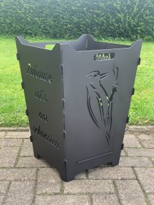 Feuerkorb Feuertonne Spatz Vogel