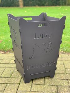 Feuerkorb Feuertonne Storch Familiennachwuchs