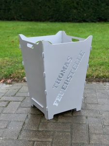 Feuerkorb Feuertonne Thomas Feuerstelle silber