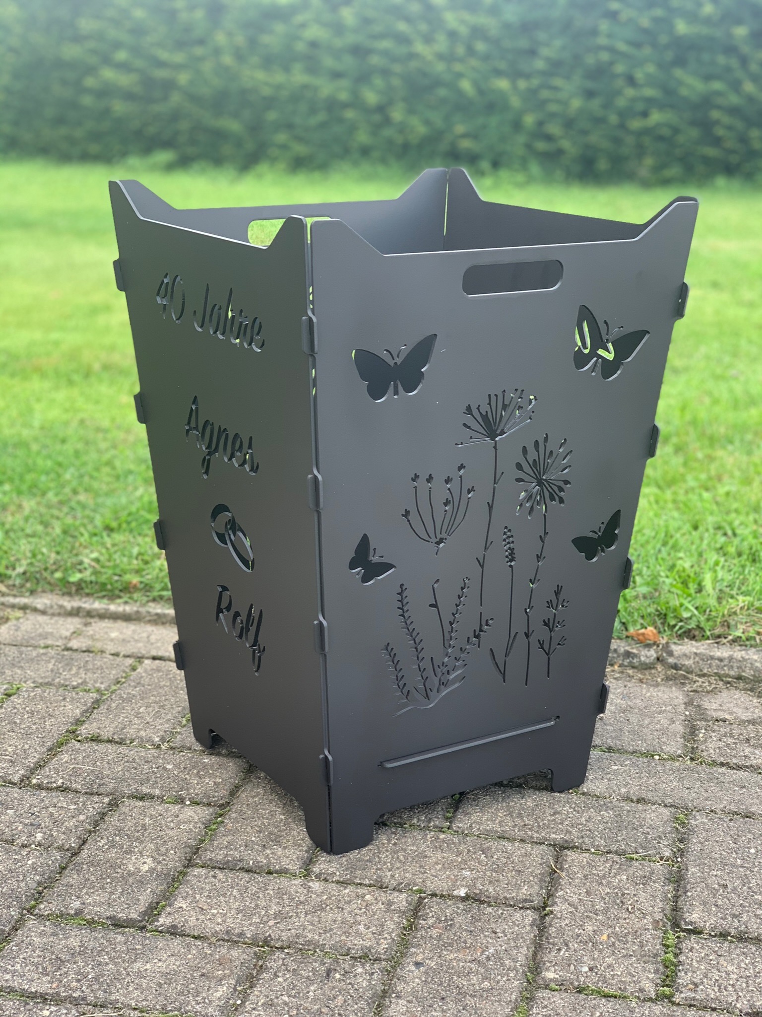 Feuerkorb Feuertonne Wildblumen Greaser Schmetterlinge