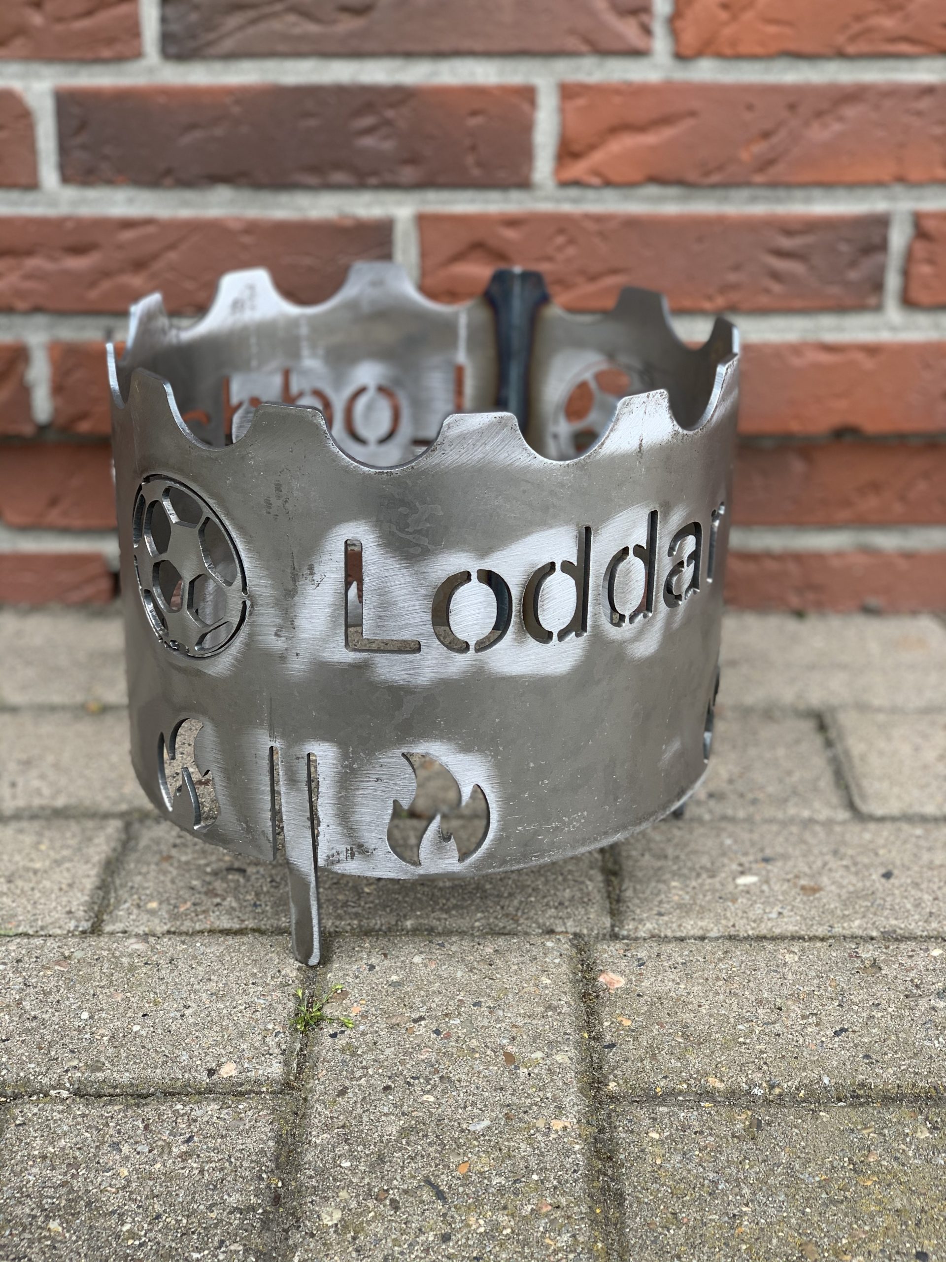 Feuerkorb Feuertonne Wokaufsatz Loddar Fussball1