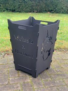 Feuerkorb Feuertonne deutscher Scheaferhund Haustier