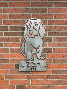 Schild Rauhaar Teckel vom Kroemer Huss FCI