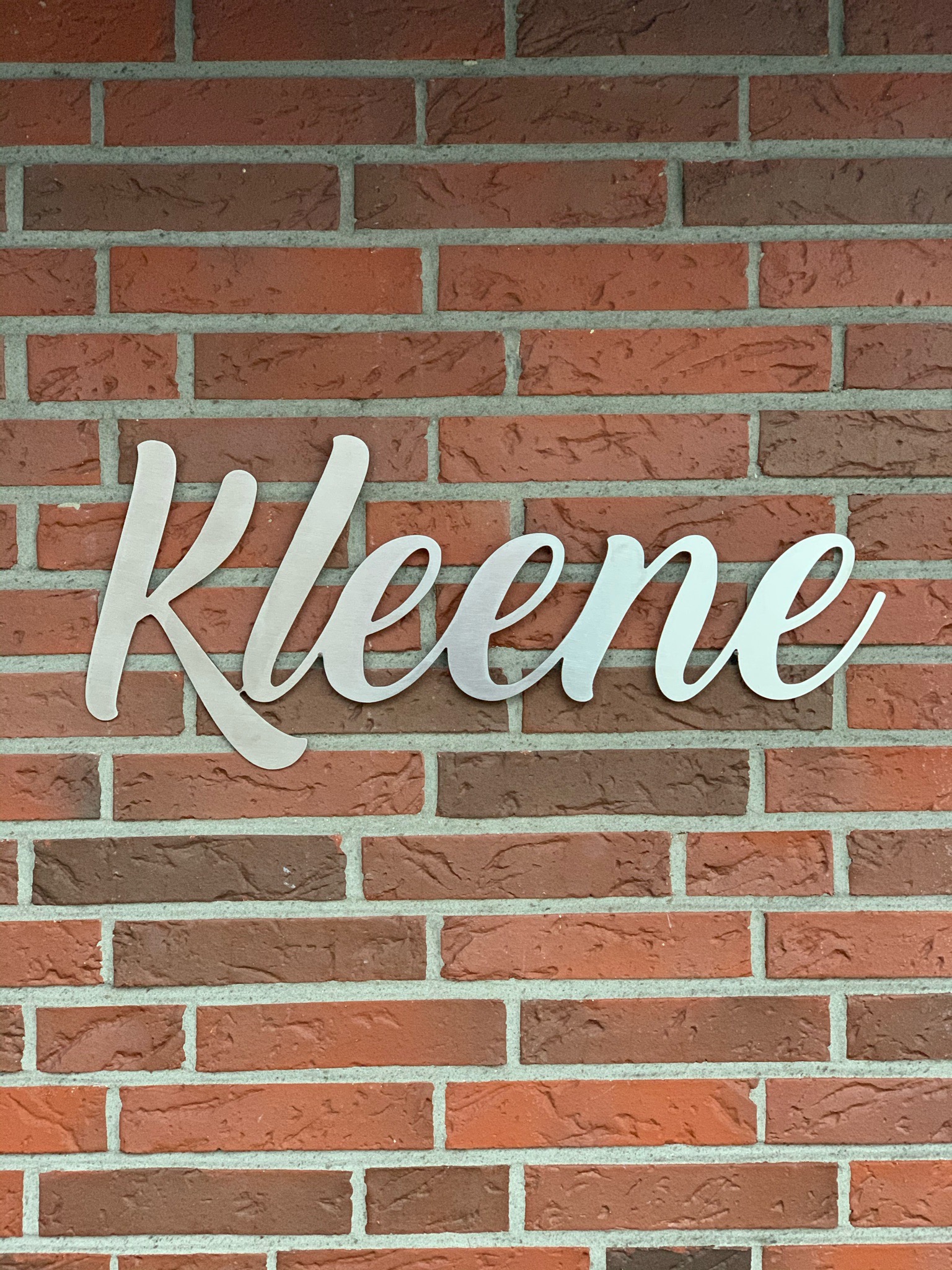 Schriftzug Edelstahl Kleene