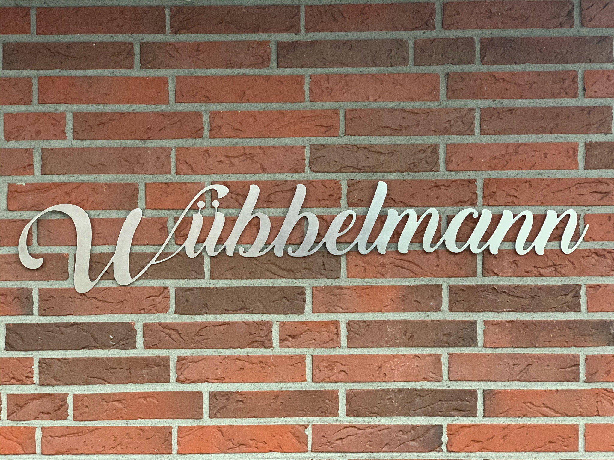 Schriftzug Edelstahl Wuebbelmann