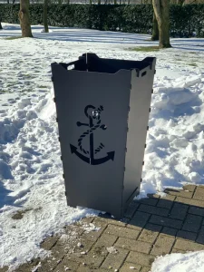 Feuerkorb-Feuertonne-Anker-Meer-maritim