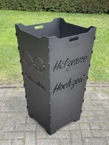 Feuerkorb-Feuertonne-Familie-Hochzeit-hölzerne