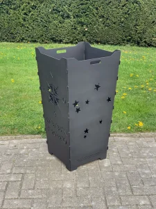 Feuerkorb-Feuertonne-Kompass-Windrose-Stenzeichen-Sternbild