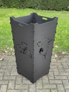 Feuerkorb-Feuertonne-Kuh-Bulle-Rind-Trecker-Landwirtschaft