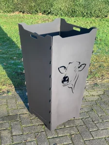 Feuerkorb-Feuertonne-Kuh-Rind-Bulle