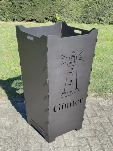 Feuerkorb-Feuertonne-Leuchtturm-Name