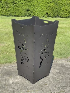 Feuerkorb-Feuertonne-Schmetterlinge-Herz-Namen
