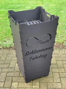 Feuerkorb-Feuertonne-Schreibschrift-Unendlichkeitszeichen-Familie