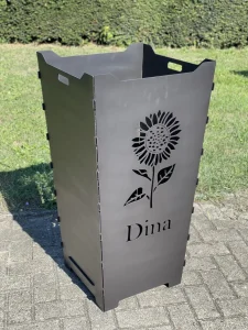 Feuerkorb-Feuertonne-Sonnenblume-Name