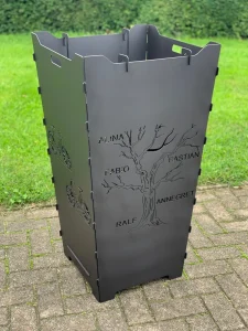 Feuerkorb-Feuertonne-Stammbaum-Lebensbaum-Familie-Vornamen