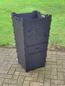 Feuerkorb-Feuertonne-Tauben-Hochzeit-Familie