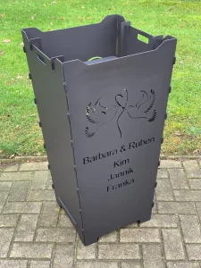 Feuerkorb-Feuertonne-Tauben-Trauung-Herz-Familie