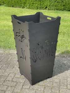Feuerkorb-Feuertonne-Trecker-Aehre-Korn-Getreide-Trecker-Wildblumen